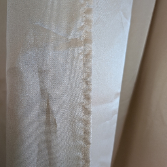 Satin Curtain Panels 2 pc Tab Top 86W x 80L Cream Shine Handmade Double Fabric - Picture 13 of 13